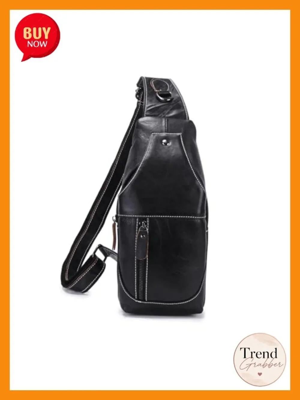 Genuine Leather Sling Crossbody Bag for Men Tablet Pocket Work Travel